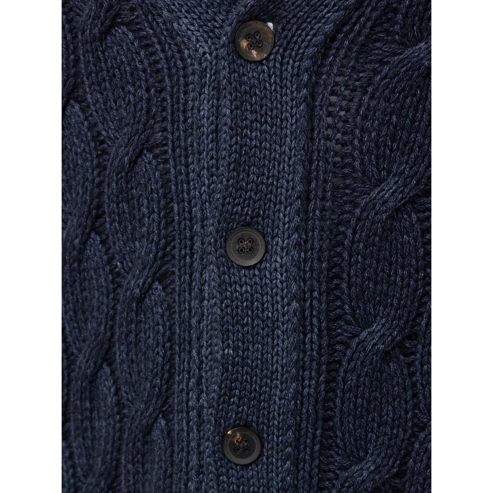 Cruciani Blaue Cashemere Strickjacke