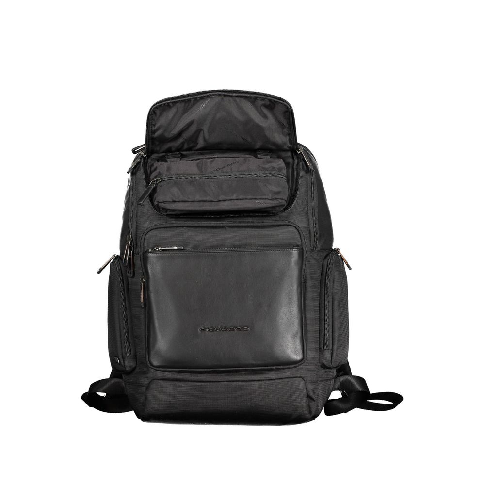 Piquadro Schwarzer RPET Herren-Rucksack