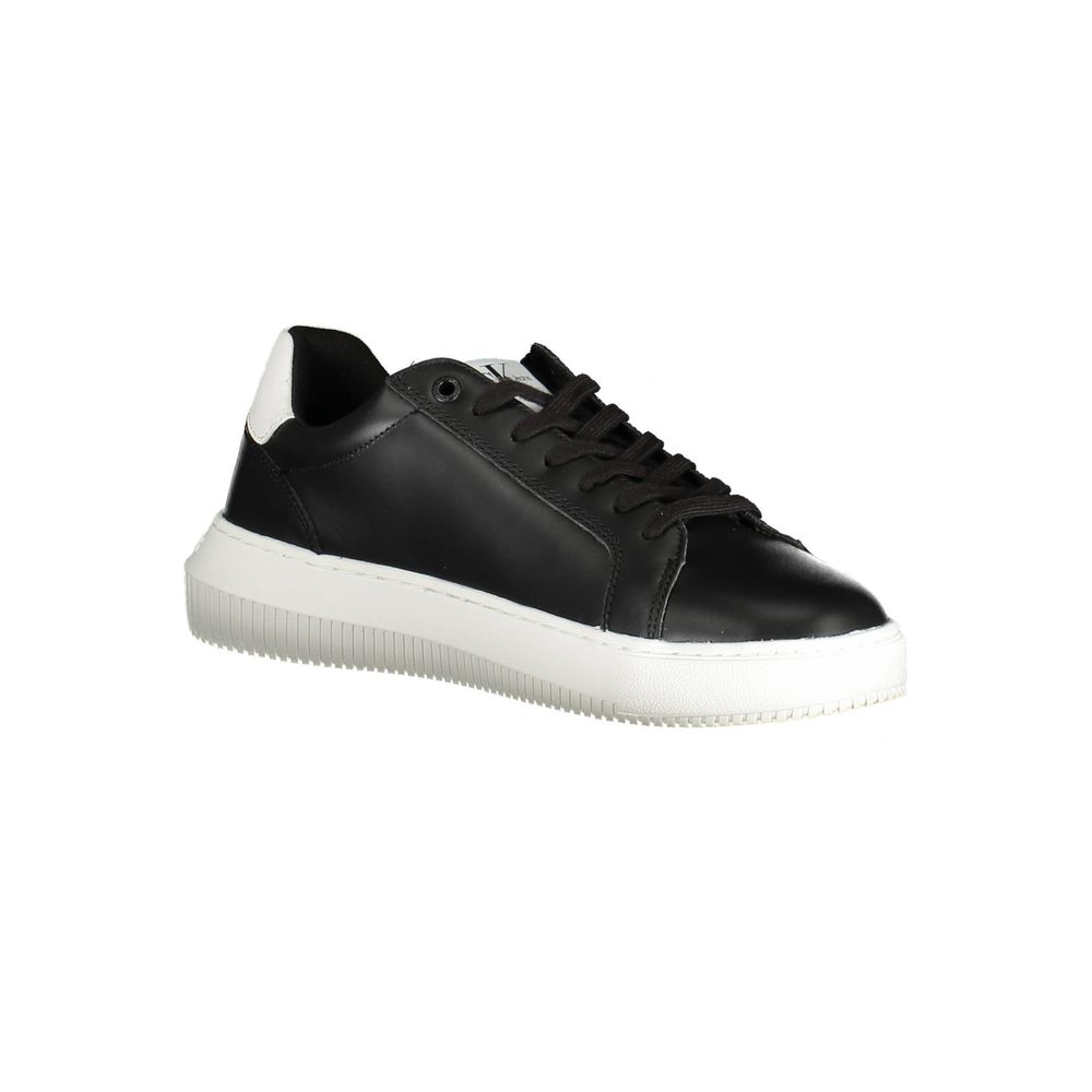 Calvin Klein Schwarzes Leder Herren Sneaker