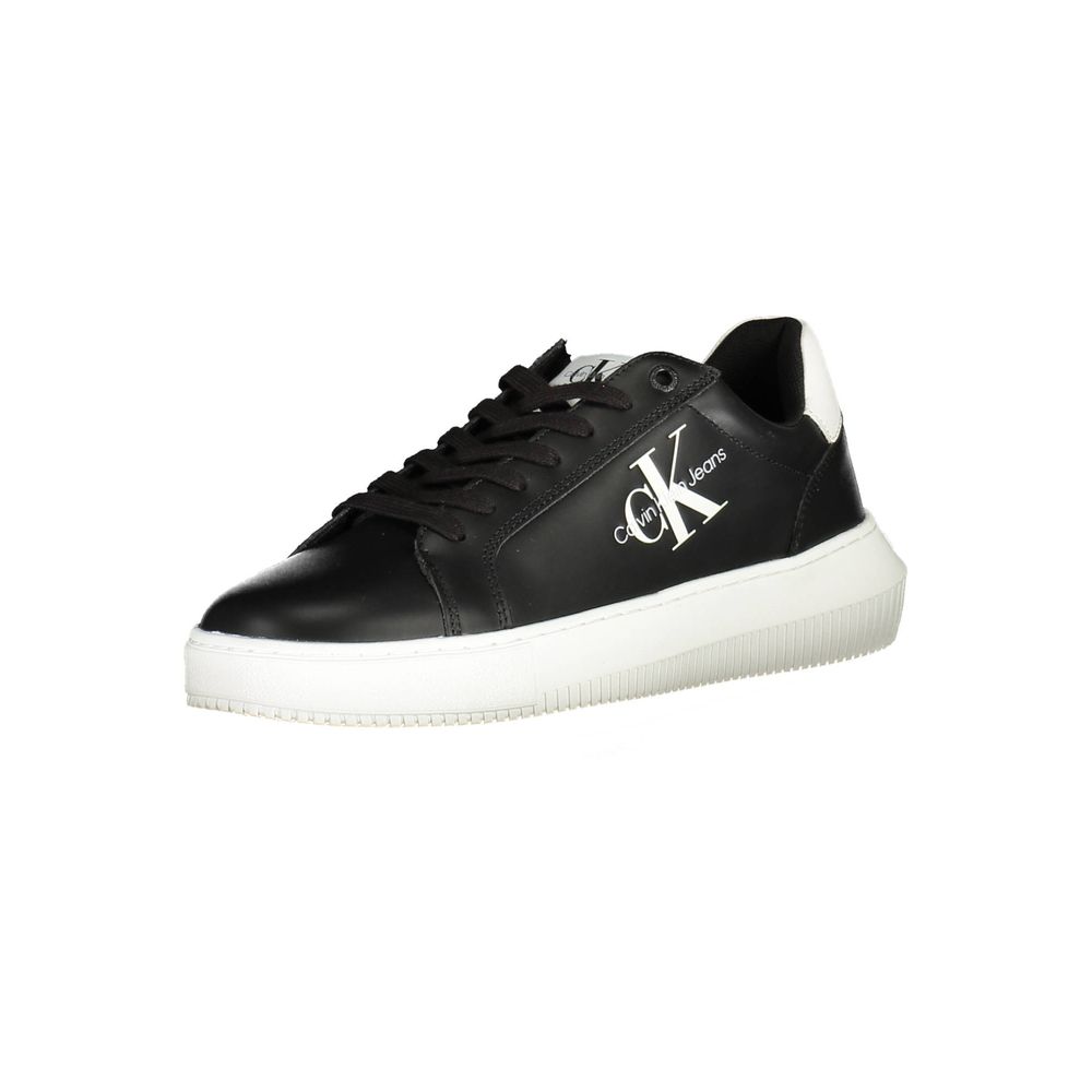 Calvin Klein Schwarzes Leder Herren Sneaker