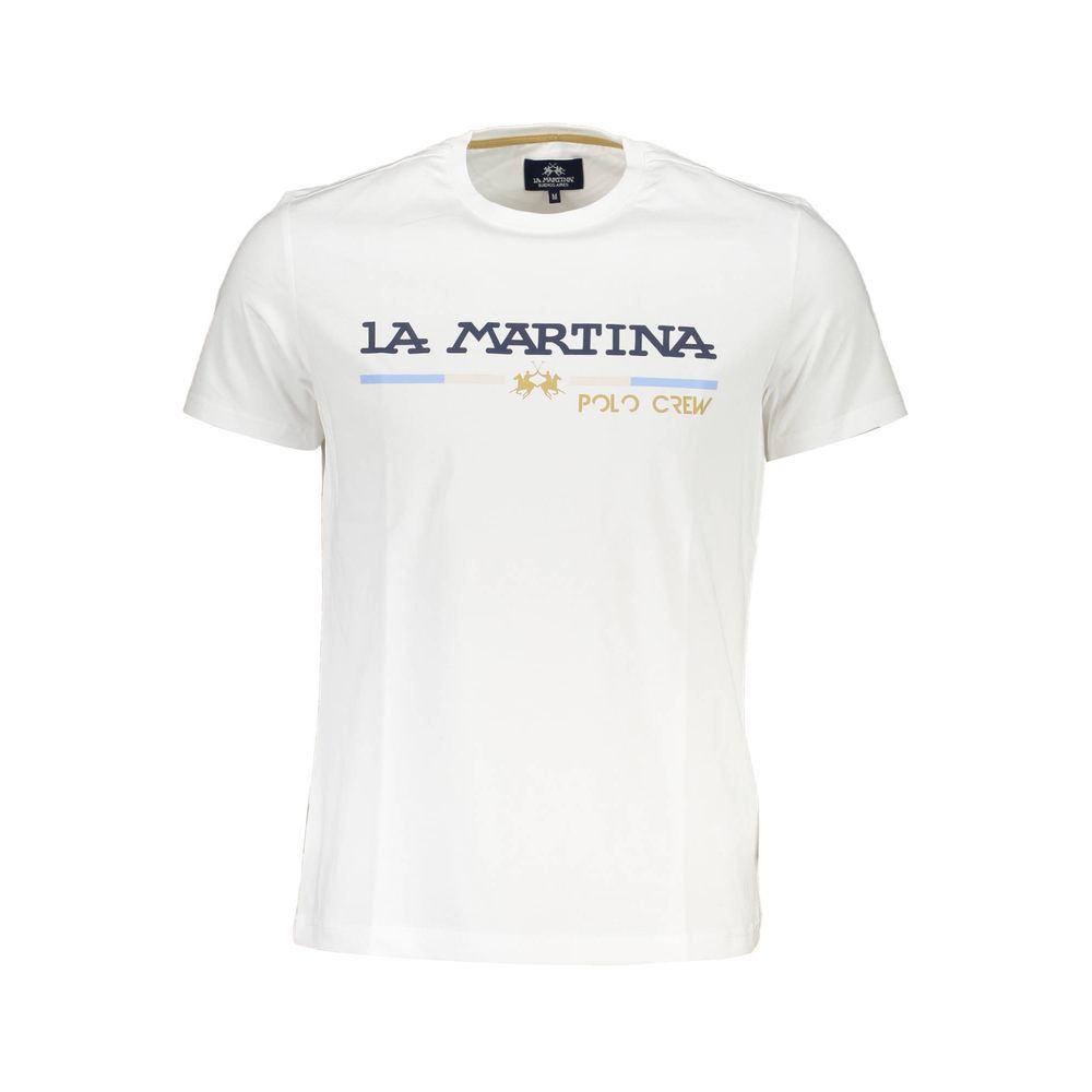 La Martina Weißes Baumwolle Männer T-Shirt