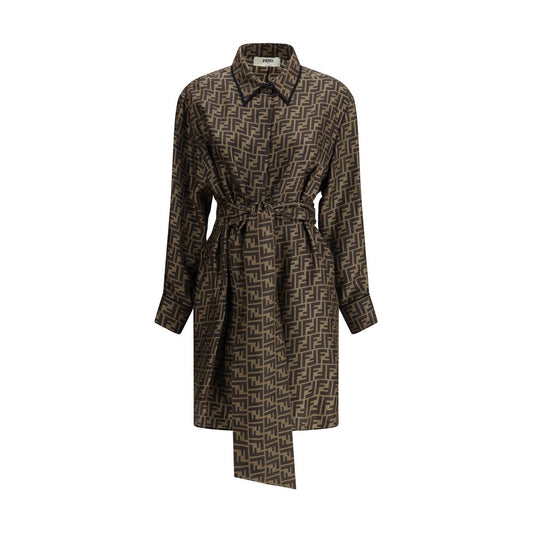 Fendi FF Muster Shirt Kleid