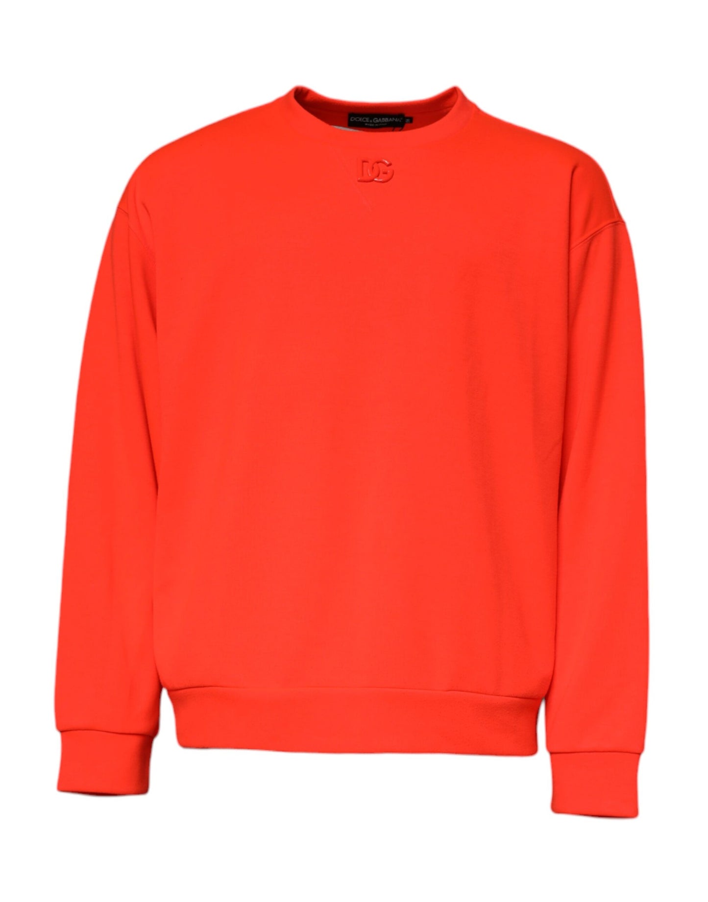 Dolce & Gabbana Rotes Logo Polyester Rundhalsausschnitt Sweatshirt Pullover