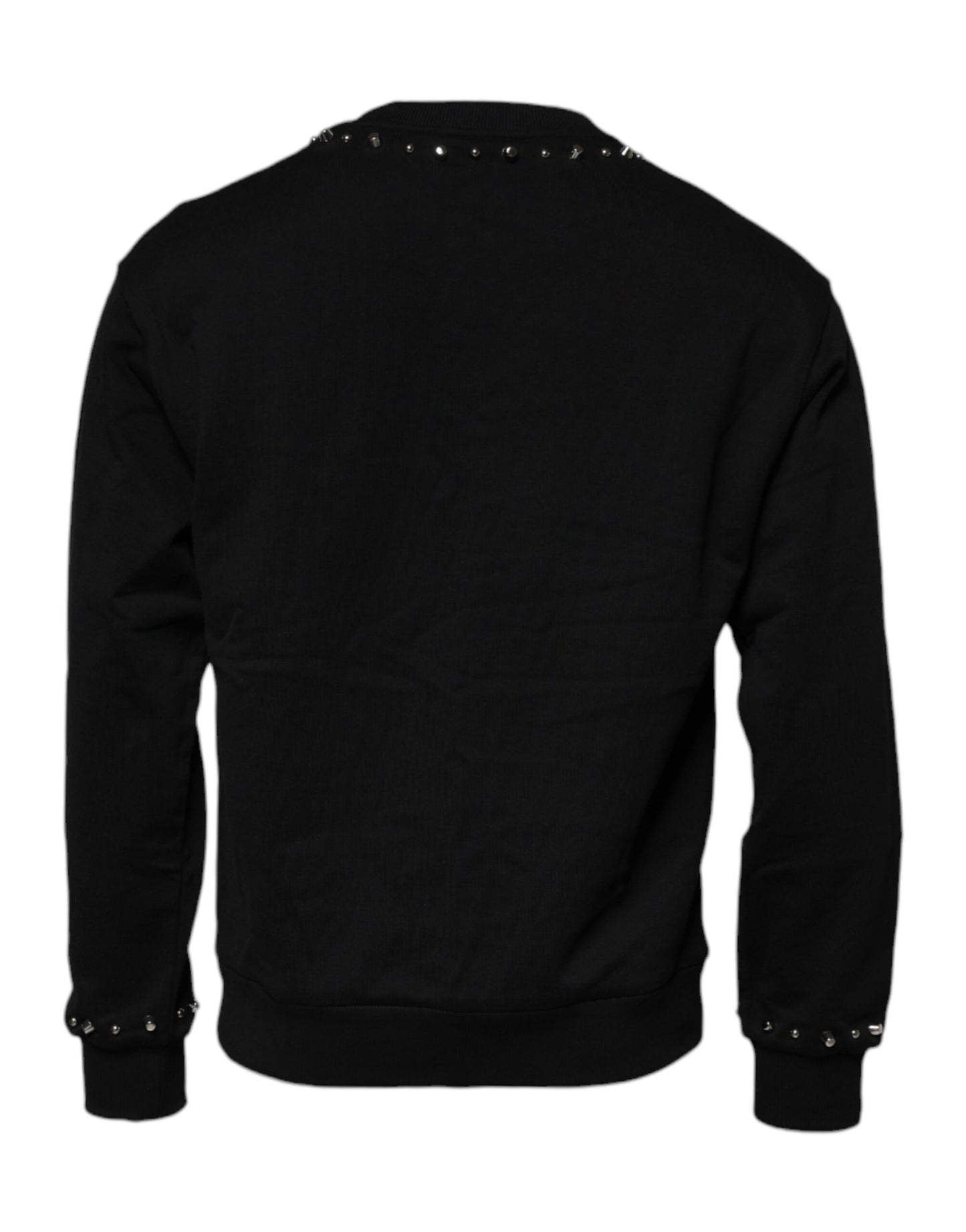 Dolce & Gabbana Schwarzer Logo-Nieten-Pullover Sweatshirt Pullover