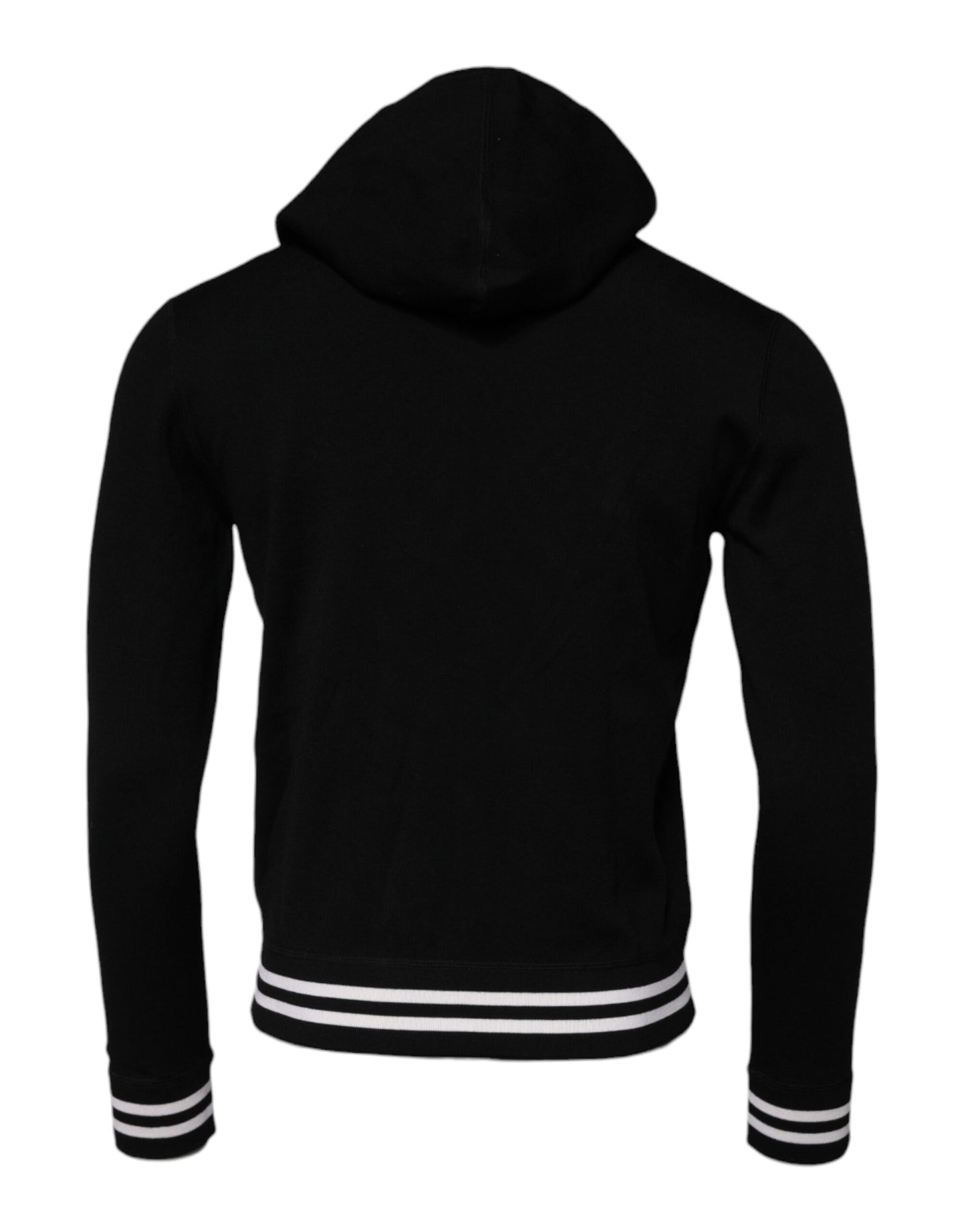 Dolce & Gabbana Schwarzes Woll-Logo-Sweatshirt mit Kapuze Pullover