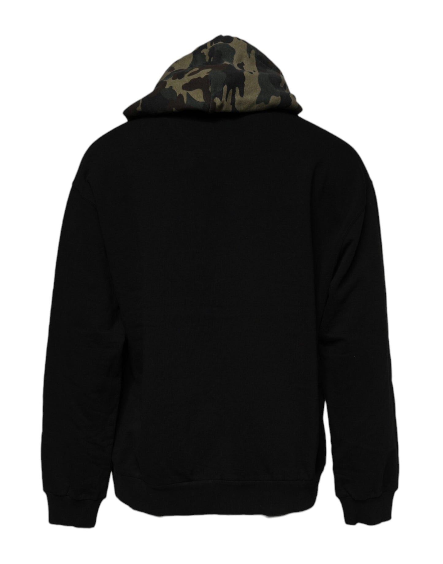 Dolce & Gabbana Schwarzes Kapuzen-Sweatshirt mit Camouflage