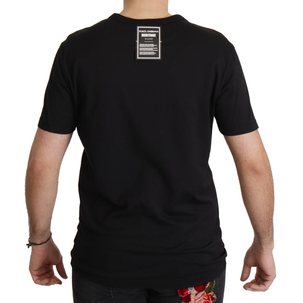 Dolce & Gabbana Schwarzes T-Shirt aus Baumwolle