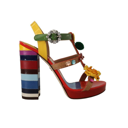 Dolce & Gabbana Multicolor Baumwolle Sandale