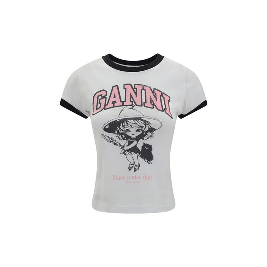 Ganni Maxi-T-Shirt mit Druck