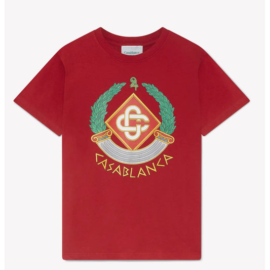 Casablanca T-Shirt aus roter Baumwolle