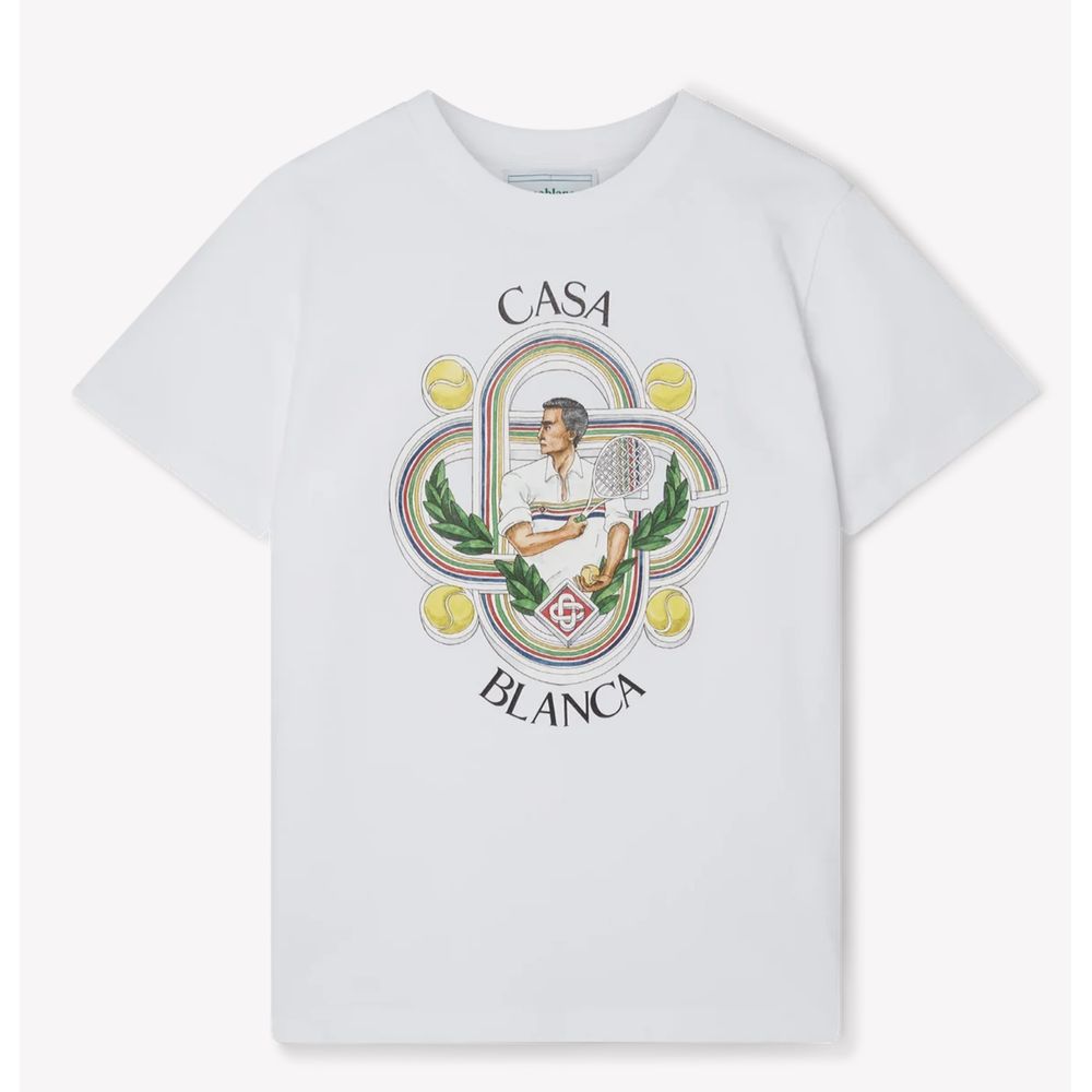 Casablanca T-Shirt aus weißer Baumwolle