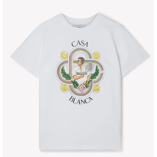 Casablanca T-Shirt aus weißer Baumwolle