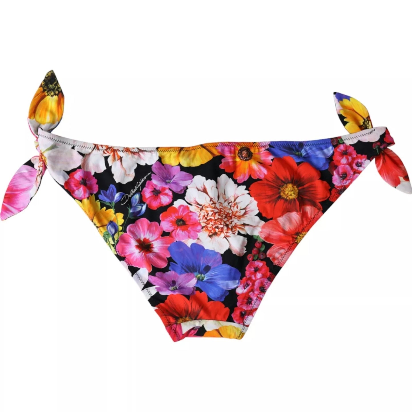 Dolce &amp; Gabbana musta kukkakuvioinen uimapuku bikinipohjainen uimapuku
