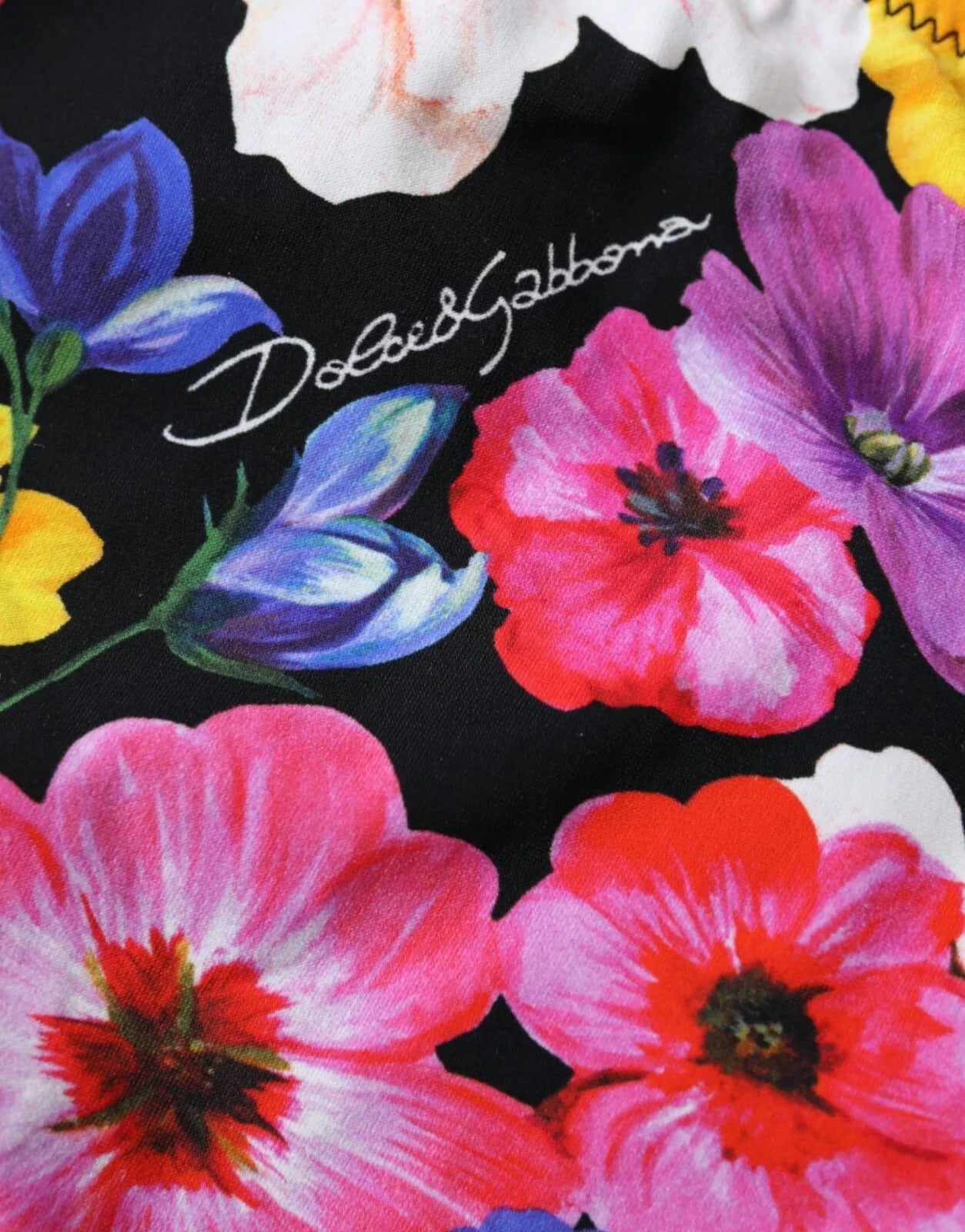 Dolce &amp; Gabbana musta kukkakuvioinen uimapuku bikinipohjainen uimapuku