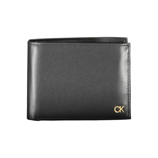 Calvin Klein Schwarzes Leder Herren Portemonnaie