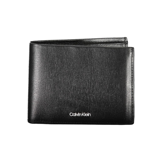 Calvin Klein Schwarzes Leder Herren Portemonnaie