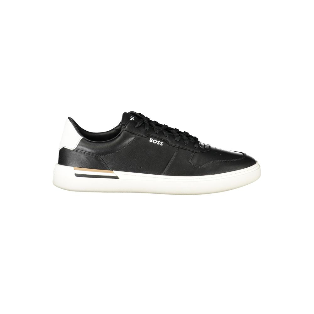 Hugo Boss Schwarzes Leder Herren Sneaker