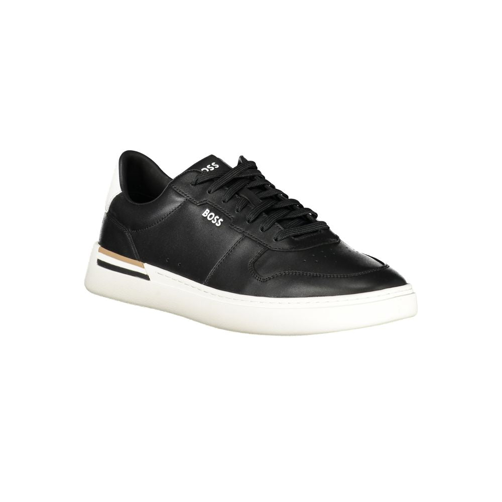 Hugo Boss Schwarzes Leder Herren Sneaker