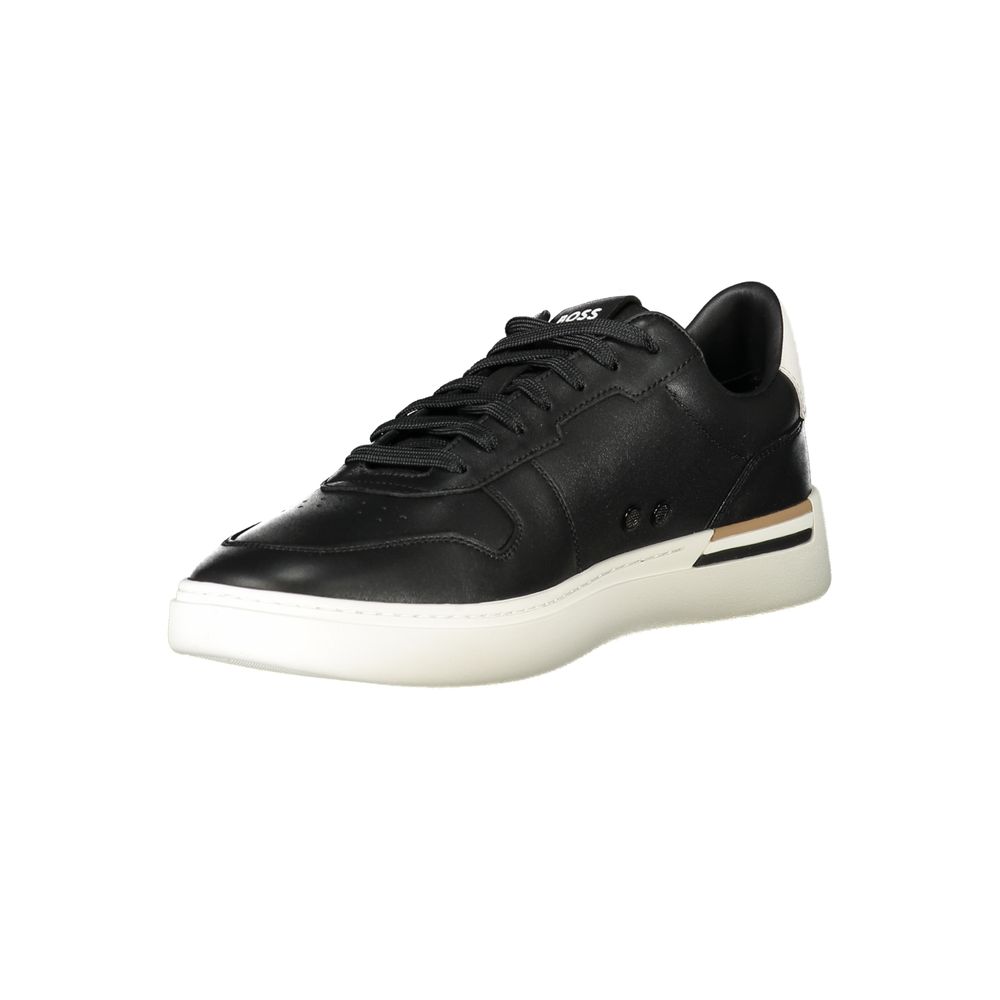 Hugo Boss Schwarzes Leder Herren Sneaker