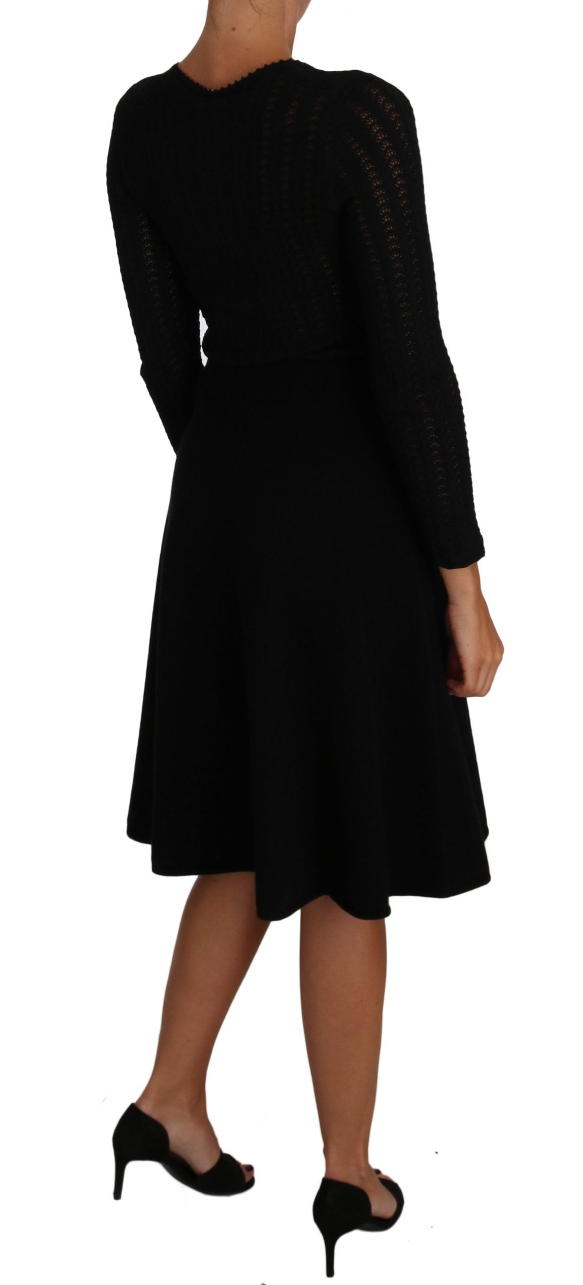 Dolce &amp; Gabbana Elegant Black Knit Sheath Dress