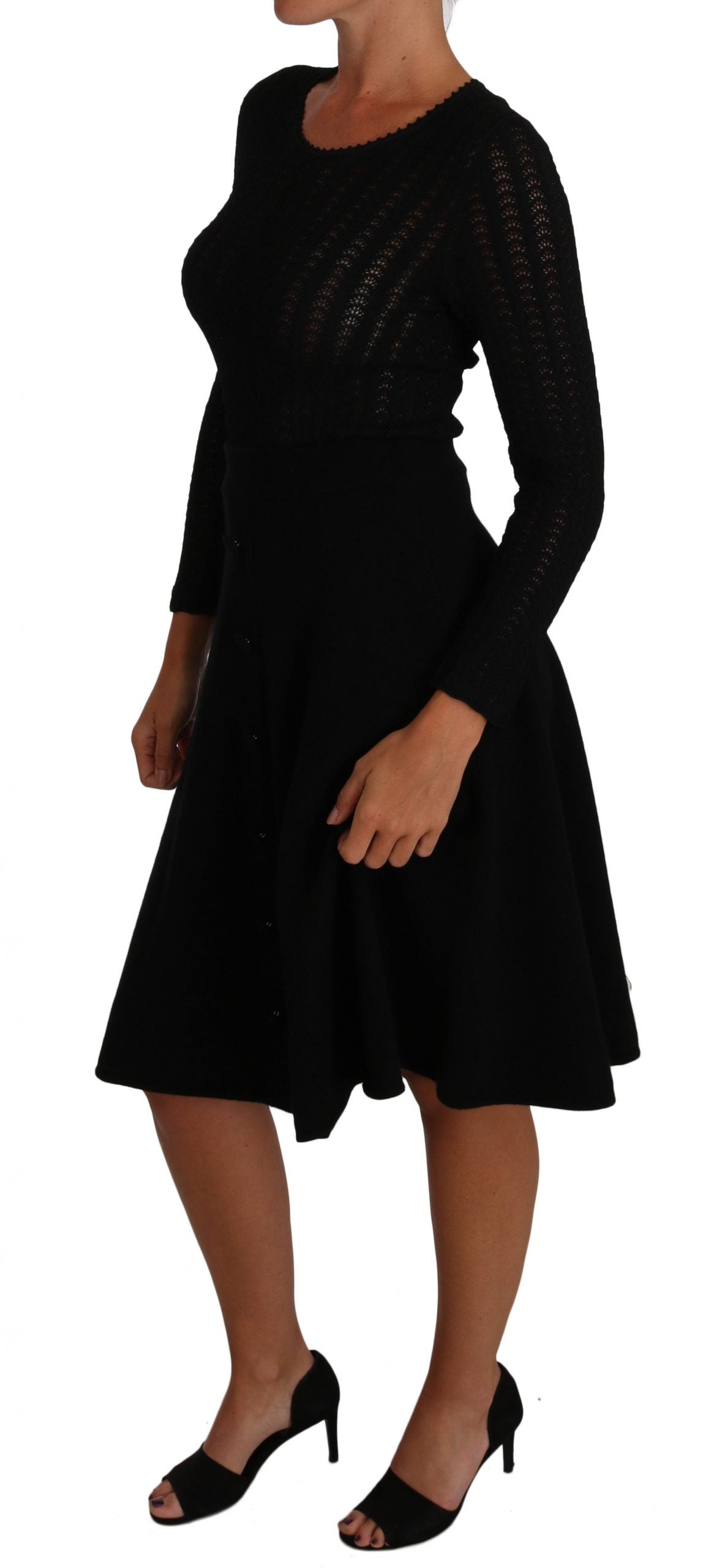 Dolce &amp; Gabbana Elegant Black Knit Sheath Dress