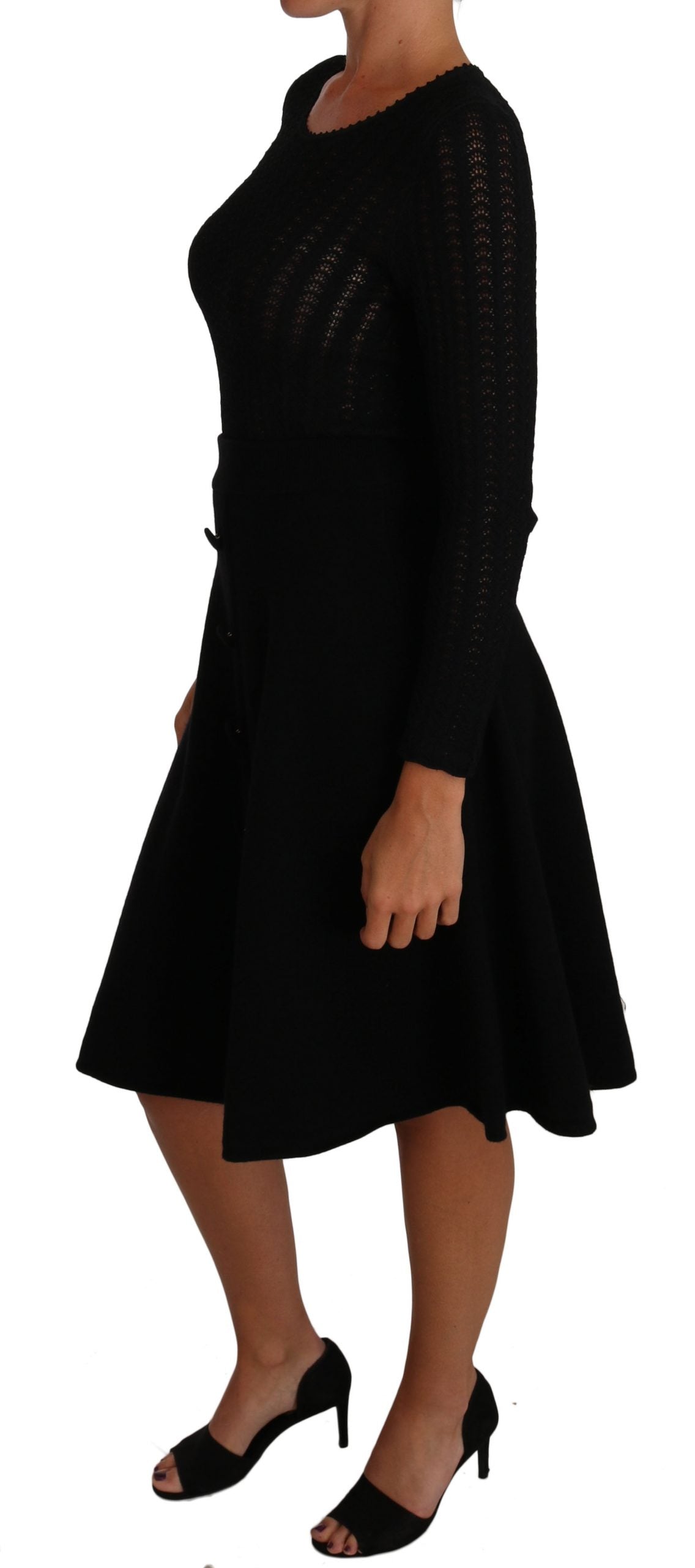 Dolce &amp; Gabbana Elegant Black Knit Sheath Dress