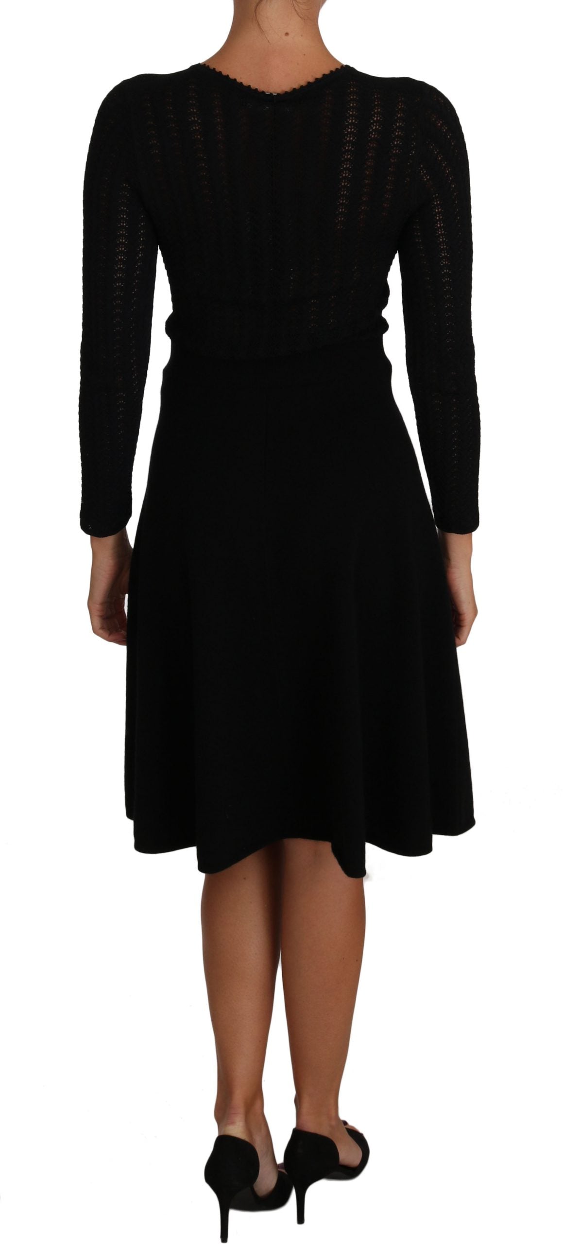 Dolce &amp; Gabbana Elegant Black Knit Sheath Dress