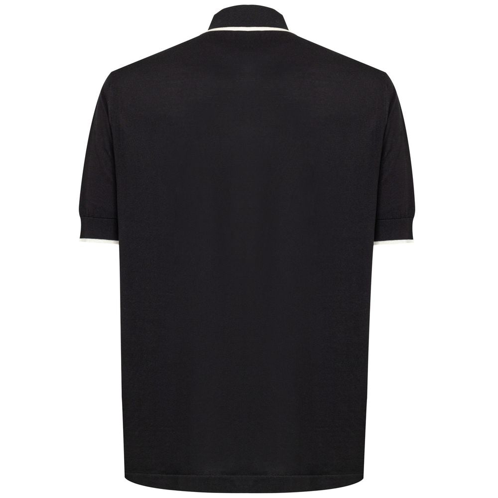 Dolce & Gabbana Schwarzes Seiden-Poloshirt