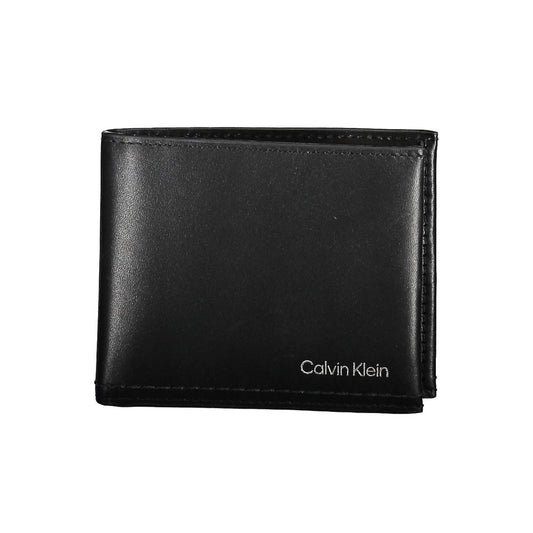 Calvin Klein Schwarzes Leder Herren Portemonnaie