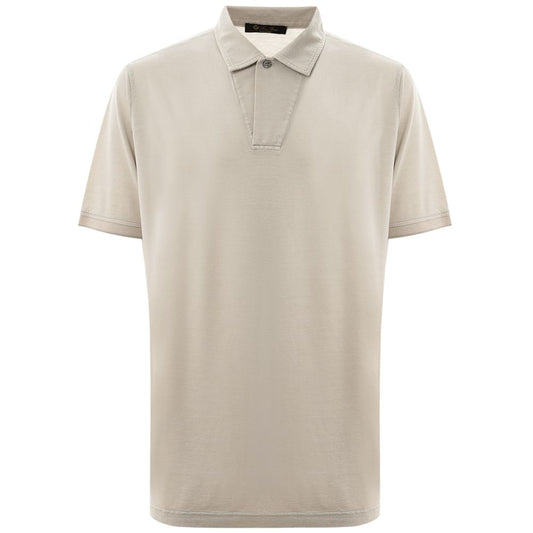 Loro Piana Graues Baumwoll-Poloshirt