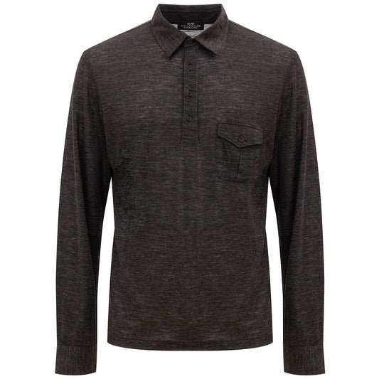 Corneliani Graues Woll-Poloshirt