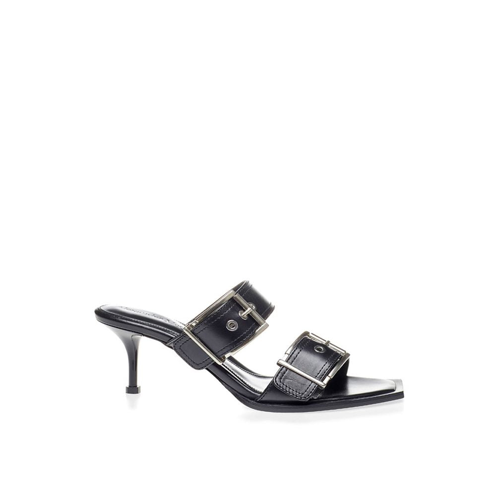 Alexander McQueen Elevate your steps in timeless black leather sandals