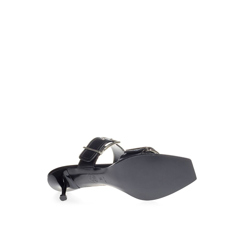 Alexander McQueen Elevate your steps in timeless black leather sandals