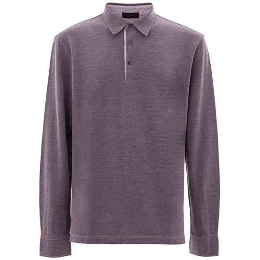 Corneliani purple cotton polo shirt