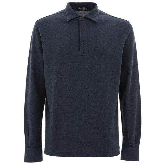 Corneliani Blue Cotton poolopaita