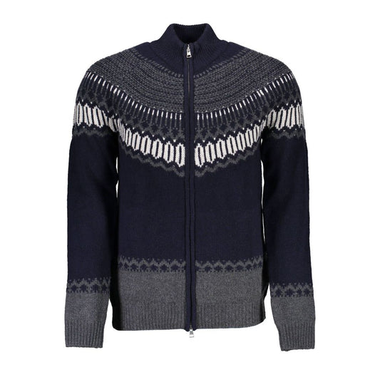 Gant Blaue Wolle Herren Strickjacke