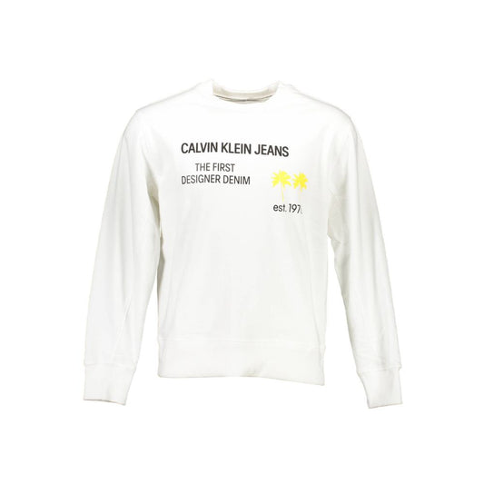 Calvin Klein Weißer Baumwollpullover für Männer