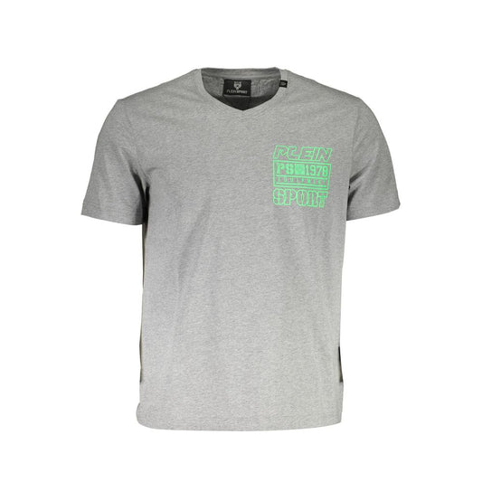 Plein Sport Graues Baumwolle Männer T-Shirt