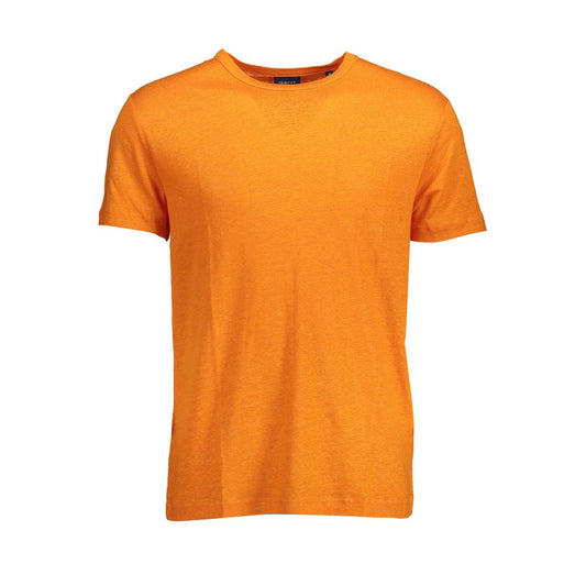 Gant Orangefarbenes Leinen T-Shirt für Männer