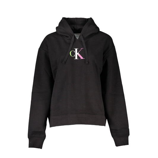 Calvin Klein Schickes schwarzes Sweatshirt mit Kapuze und Fleece-Innenseite