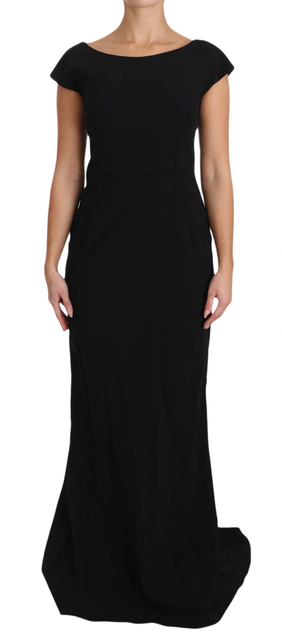 Dolce &amp; Gabbana Elegant Black Maxi Sheath Dress