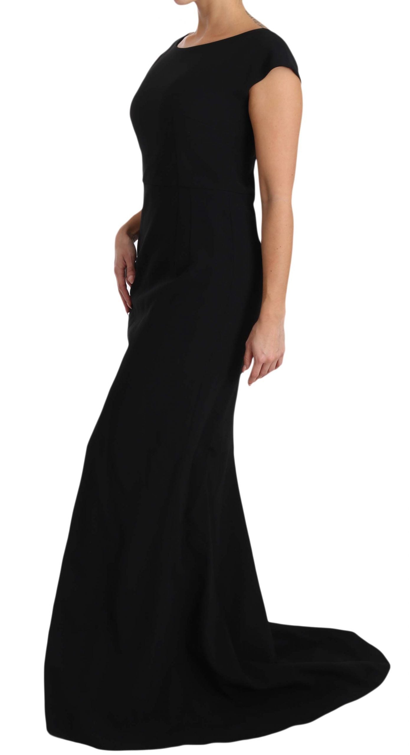 Dolce &amp; Gabbana Elegant Black Maxi Sheath Dress