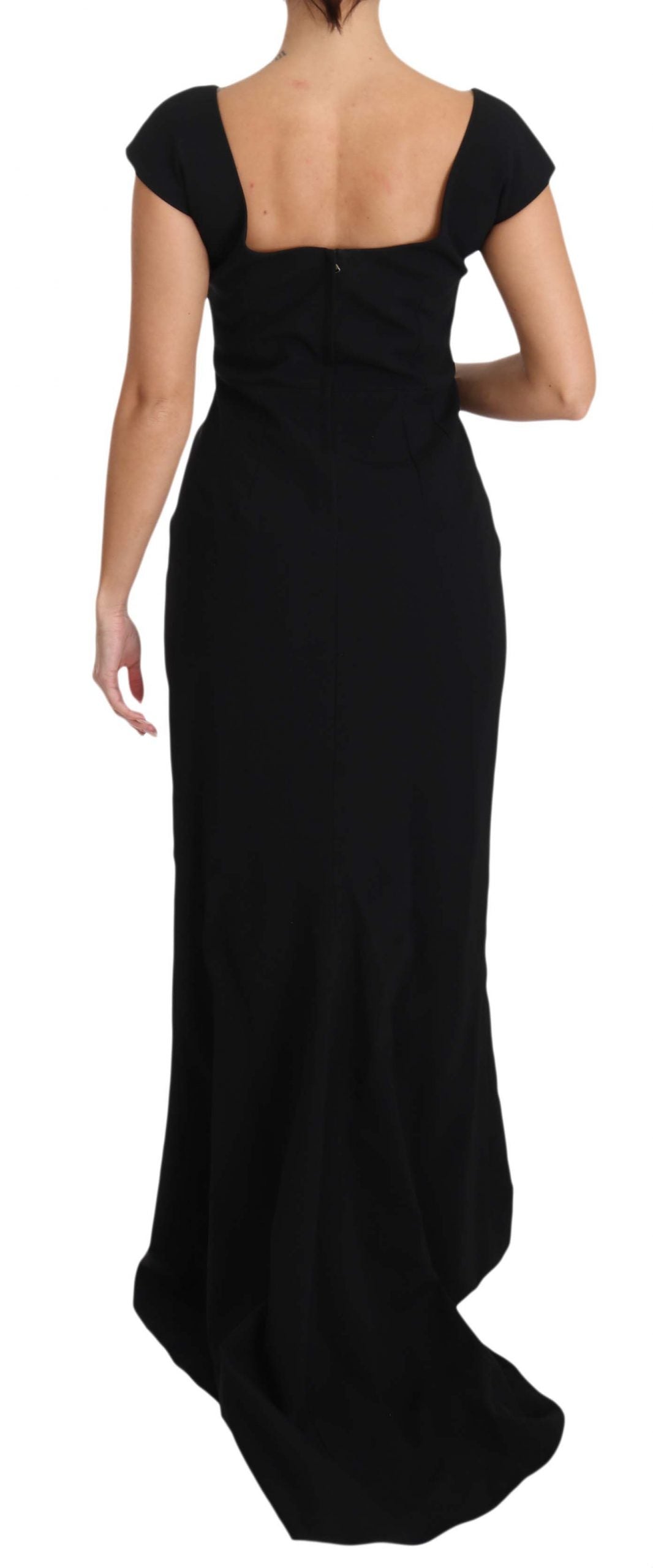 Dolce &amp; Gabbana Elegant Black Maxi Sheath Dress