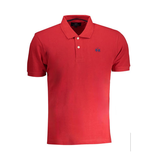 La Martina Rotes Baumwoll-Poloshirt