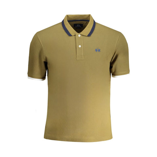 La Martina Grünes Baumwoll-Poloshirt