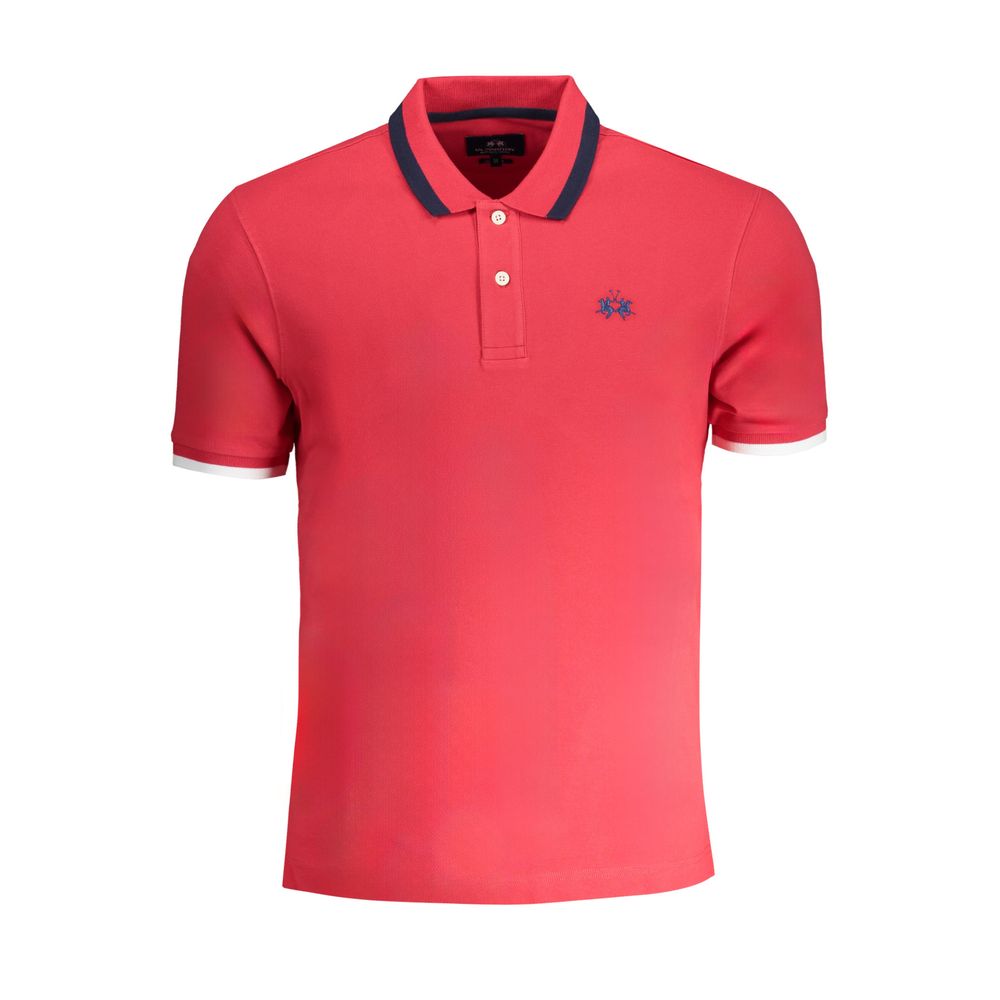 La Martina Rotes Baumwoll-Poloshirt