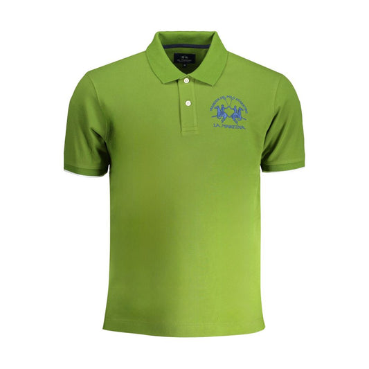 La Martina Grünes Baumwoll-Poloshirt