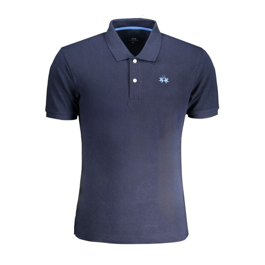 La Martina Blaues Baumwoll-Poloshirt