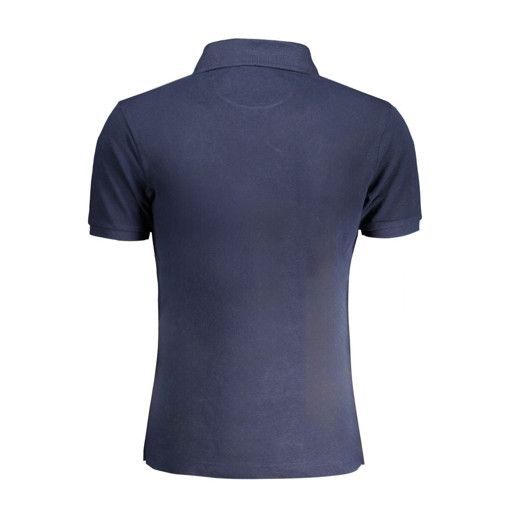 La Martina Blaues Baumwoll-Poloshirt