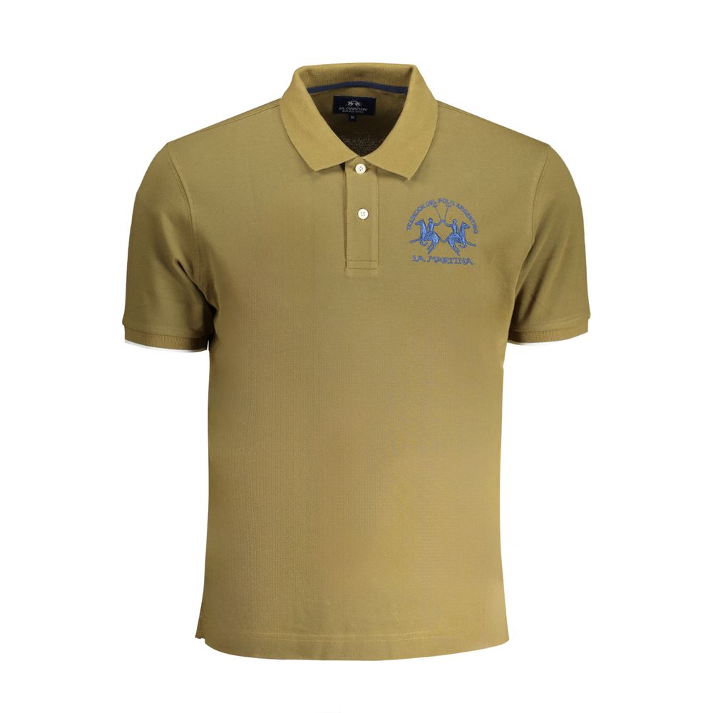 La Martina Grünes Baumwoll-Poloshirt